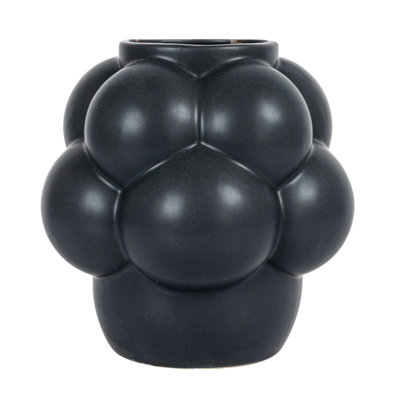 Decorative Stoneware Vase with Raised Dots and Matte Finish