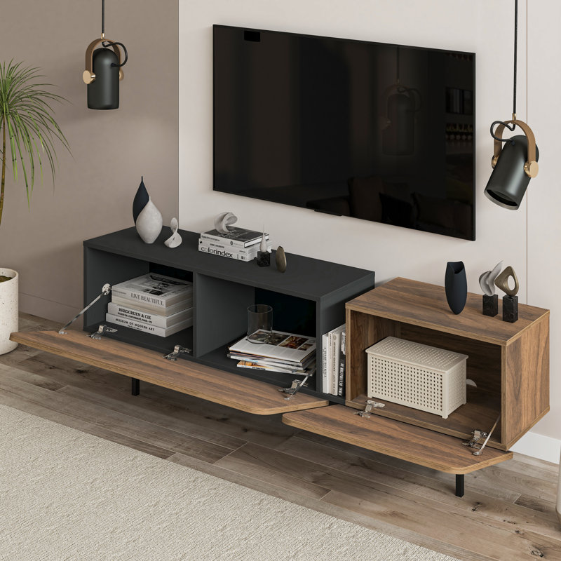 Asros 72'' TV Stand for TVs up to 80", Brown Wood