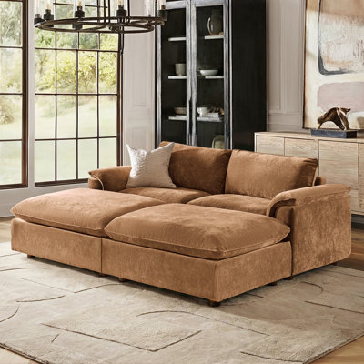 Cioffi Oversized 4 Piece Down Blend Modular Cloud Sleeper Sofa with Removable Cushion Cover