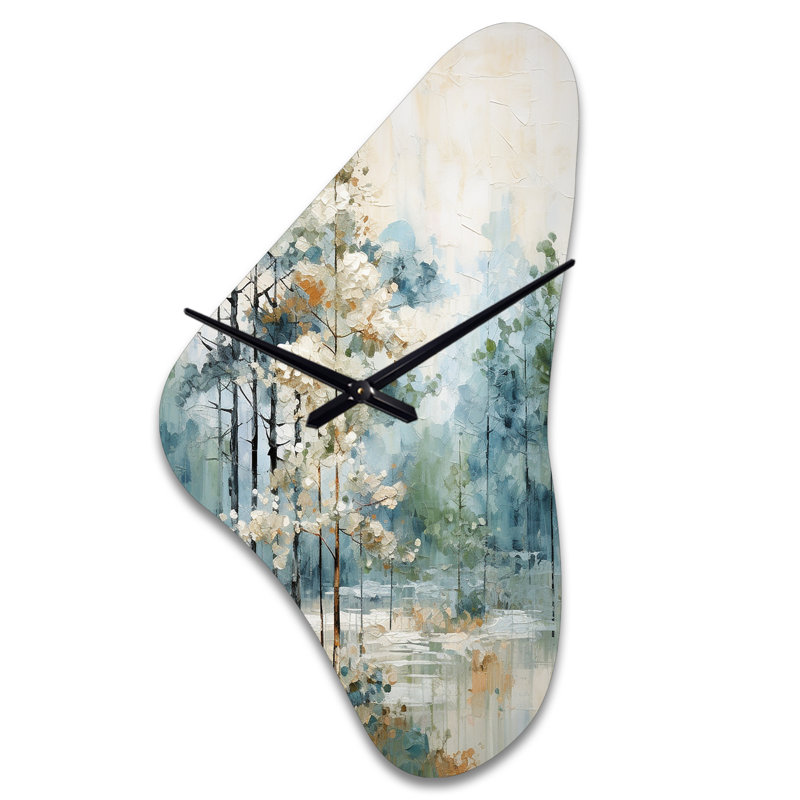 Horloge murale en forme de pin, forêt enchantée II, Grand