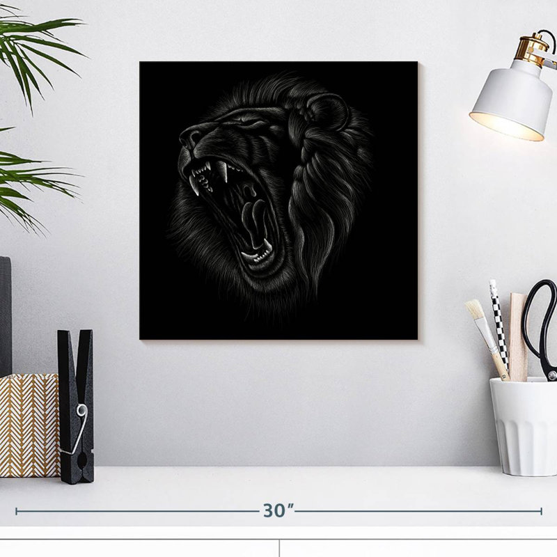 Brampt Angry Lion Head, 16" H x 16" W