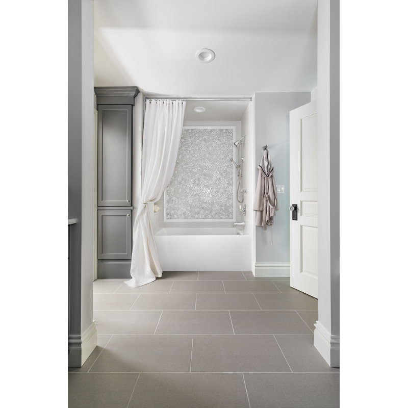 Sydney 60'' L Soaking Bathtub, White, Left, Matte Black