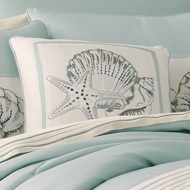 Water'S Edge 16" Square Decorative Throw Pillow, Cream