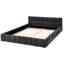 Grand lit plateforme avec revêtement en chenille, conception moderne, sans sommier pour lit de chambre à coucher, structure solide et stable en tissu,-83860547