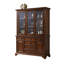 Armoire à vin verticale en bois massif à deux niveaux 62,99 "avec portes vitrées et rangement à plusieurs tiroirs