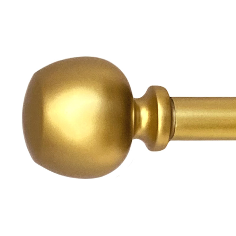 Tringle à rideaux simple réglable en métal Ellieanne, 86 po - l 128 po, Laiton