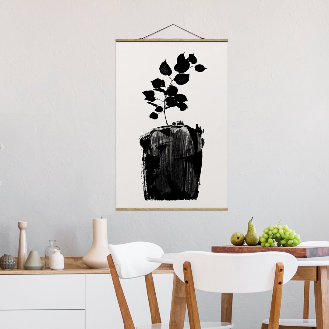 Grafikdruck Graphic Flora - Black Leaves