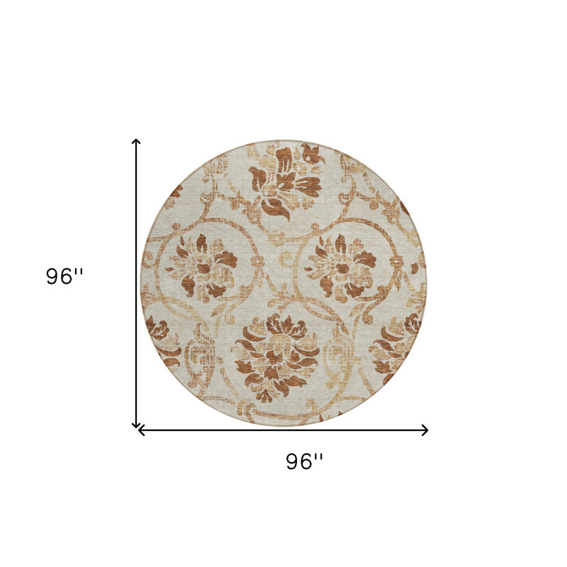 Tapis d'intérieur rond 8 pi Terra Cotta