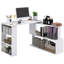 HOMCOM L Shaped Desk with Bookshelf-1263105934