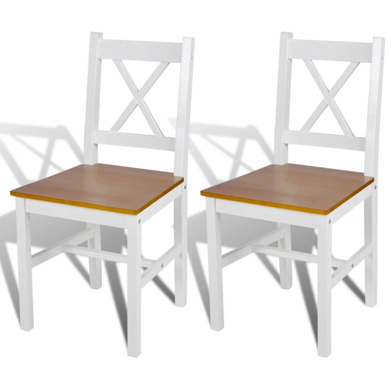 Chaise de salle à manger, Blanc / beige, 2