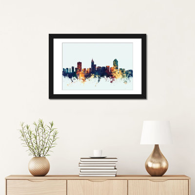 Raleigh, North Carolina, USA On Blue by Michael Tompsett - Single Picture Frame Gallery-Wrapped Canvas Giclée