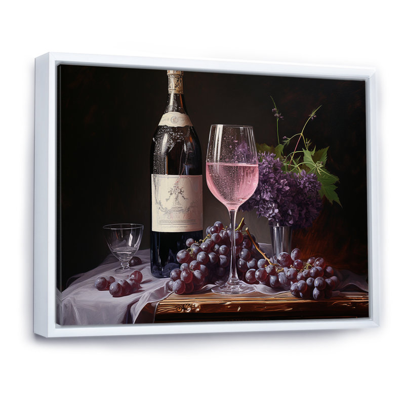 Lambrusco lustre sur toile, Cadre flottant blanc, H 24 po x l 32 po x P 1 po
