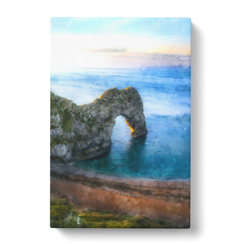 Durdle Door Cliffs Dorset - Wrapped Canvas Painting, 76cm H x 50cm W x 3cm D