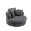Chaise pivotante à 360 degrés avec 5 coussins, contreplaqué + bois d'eucalyptus, velours côtelé gris pour le salon Coussins détachables à 360 degrés - chambre, chambre à coucher, hôtel-1283697057