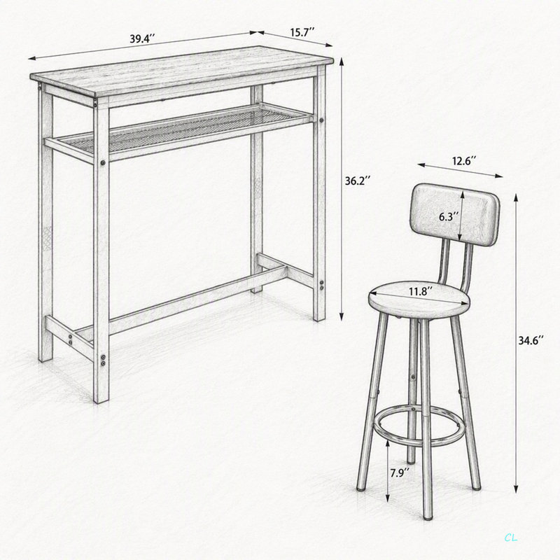 Ensemble de table de bar et de chaises, table carrée avec 2 tabourets, ensemble bistro pour 2 personnes, espace pour la cuisine, salle à manger, salon, salle de fête