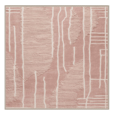 Machine Washable Abstract Pink Area Rug