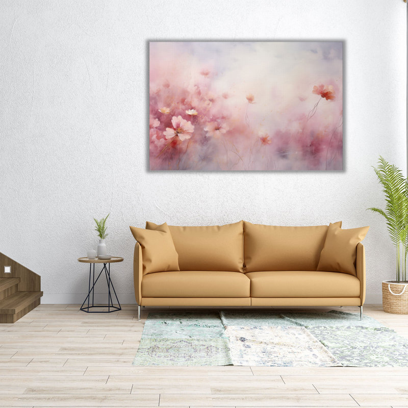 «Abstracted Misty Blooms», art mural, Toile tendue, H 8 po x l 12 po x P 1,25 po