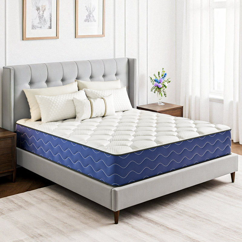 8"/10"/12" Medium Hybrid Mattress With Memory Foam, Queen, 12"