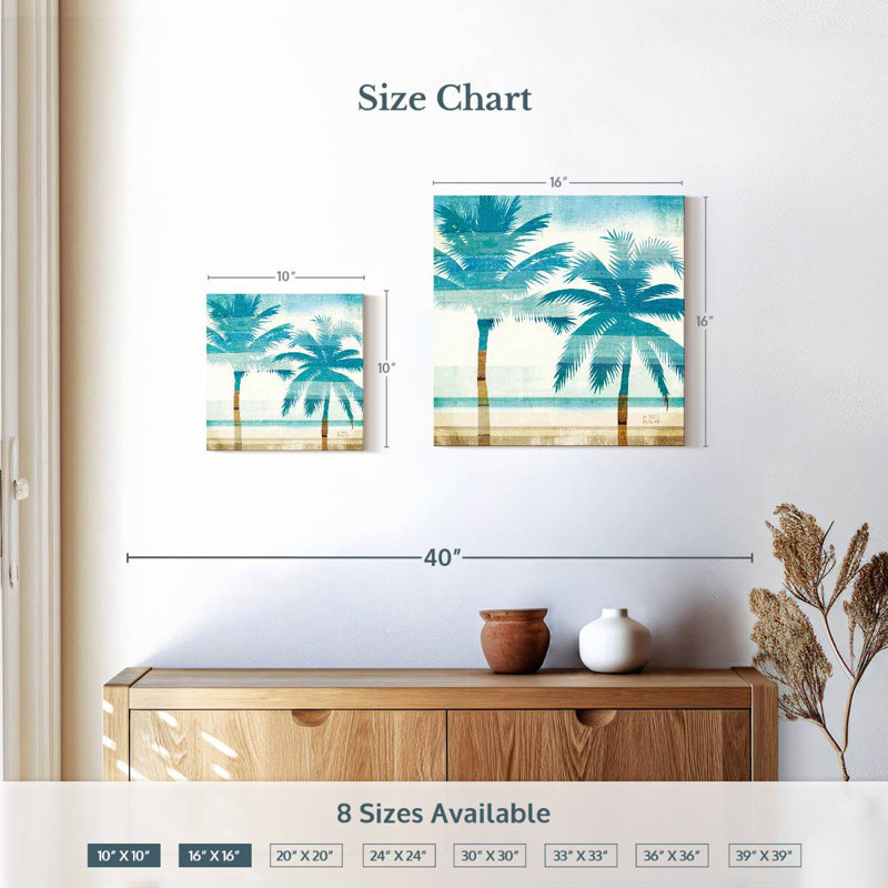 Harnek Beachscape Palms III, 16" H x 16" W