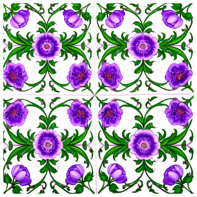 Édredon à motif floral mauve