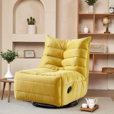 Fauteuil paresseux Cevion, fauteuil rotatif moderne avec pochette de rangement latérale - Parfait pour les petits espaces et les moments de lecture