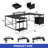  U-Shaped Desk With Power Outlets & LED Lights, Reversible Computer Desk With Storage Drawers & Shelves-1438347773