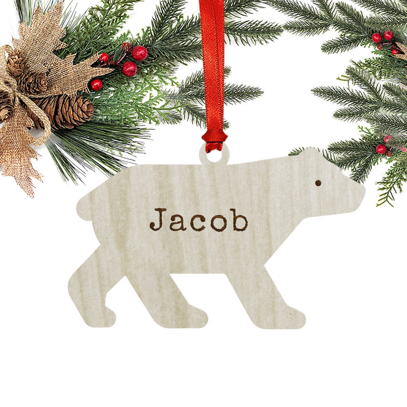 Ornement de noël en bois gravé au laser personnalisé