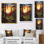 Couleurs chaudes du coucher du soleil dans les montagnes - forêt, art mural-1112455639-1112455636