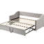 Lit de jour simple avec revêtement gris et lit gigogne ajustable pour adultes revêtus de plusieurs espaces fonctionnels, sans sommier tapissier