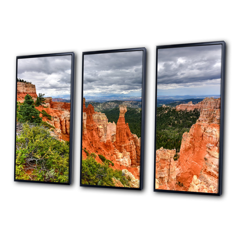 Bryce Canyon National Park - ensemble d'art mural sur toile encadré paysage, H 20 po x l 36 po x P 1 po, Noir