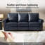  Canapé inclinable électrique en cuir véritable rembourré de duvet synthétique 86,25 po-1423949424
