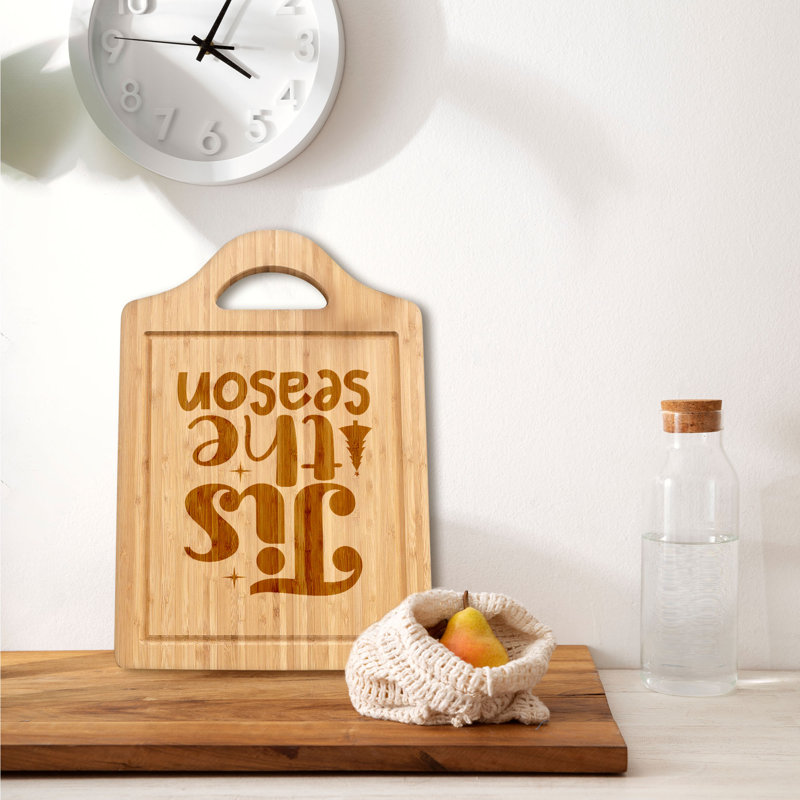 Tis the season - 1 Piece Bamboo Cutting Board, 12" W x 18" L