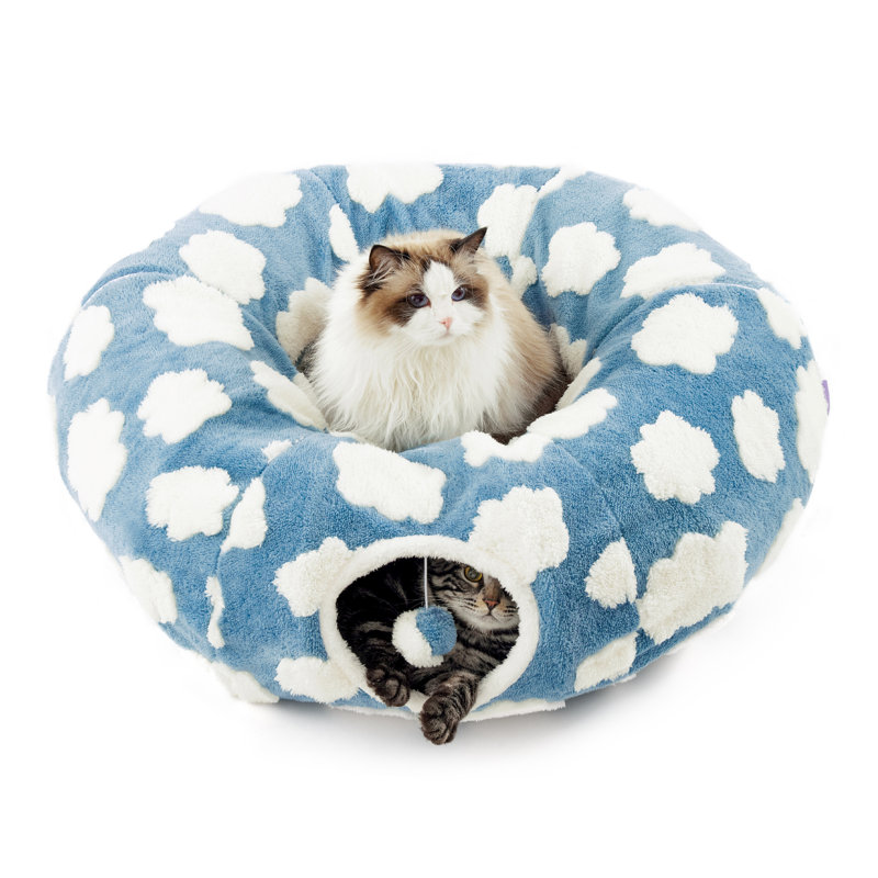 Lit pour animal de compagnie Lesure Cozy, Bleu clair, Standard (L 33,5 po x l 33,5 po)