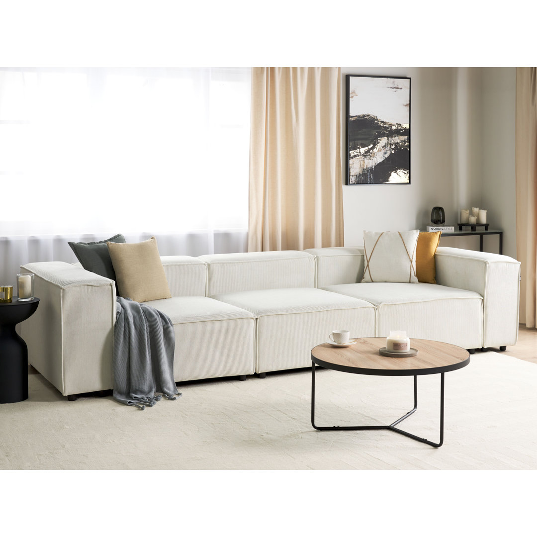 Modular Sofa 3 Seater Aleecya Corduroy Off-White