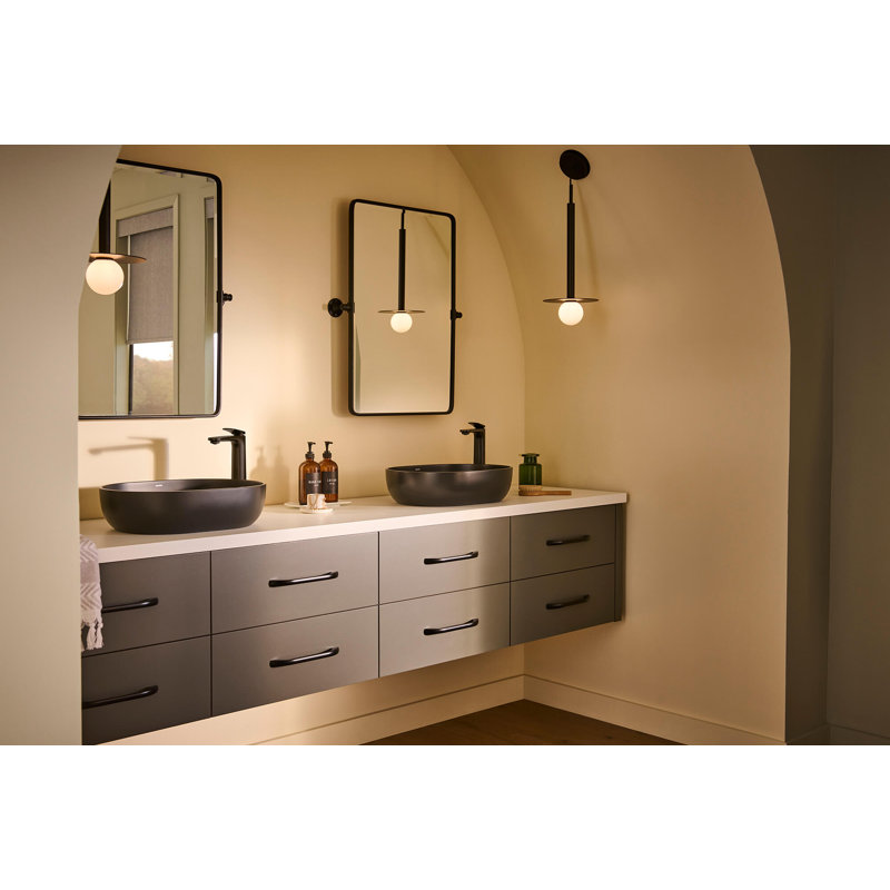 Oval Vessel Bathroom Sink, Black