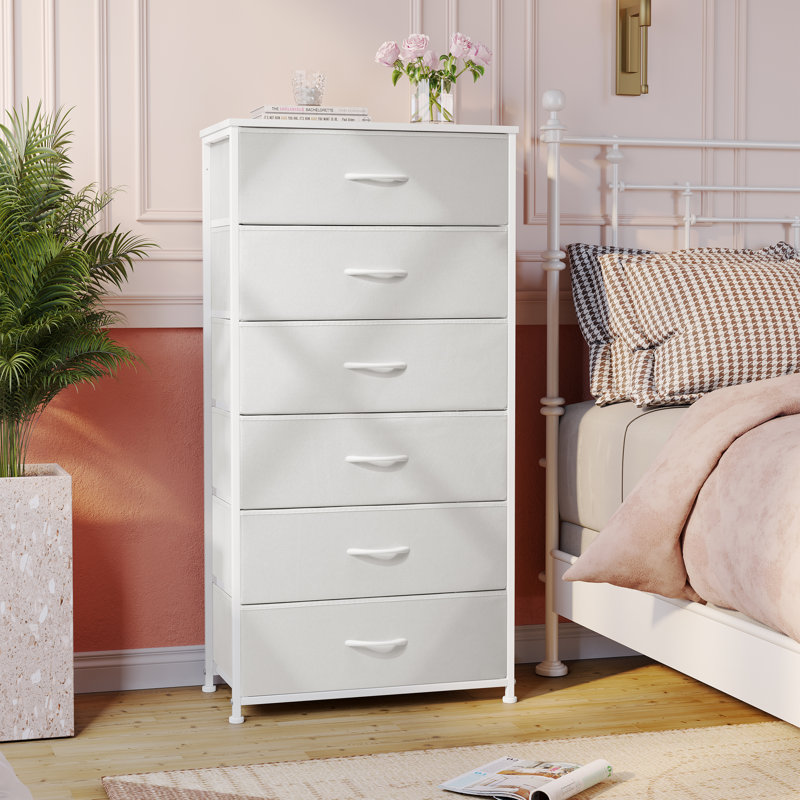 23.2" Wide 6-drawer Dresser, White, White