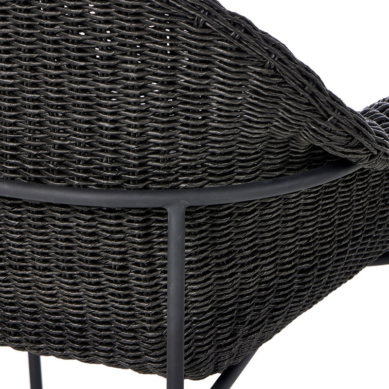 Suerte Outdoor Bar Stool, Black, Gray, 42.25" H x 26.5" W x 25.5" D