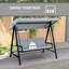 Brilynne 3 Person Porch Swing with Canopy