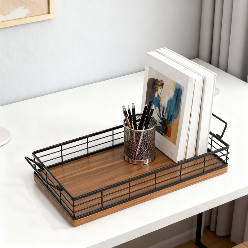 Toilet Tank Organizer Basket Set Of 2, 13 Inch Bathroom Storage Tray For Toilet Paper And Essentials, Multi-Purpose Toiletries Organizer For Bathroom, Kitchen And Living Room