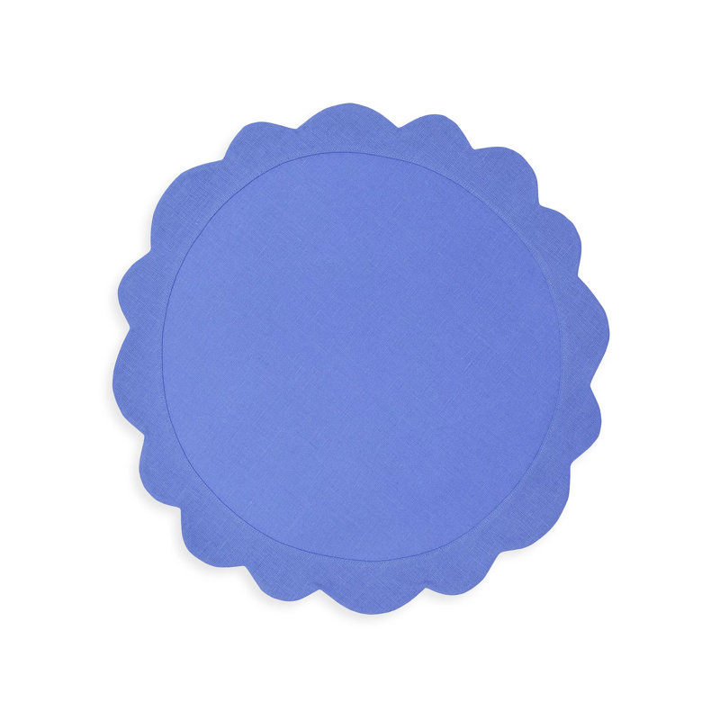 Sunflower Scallop Placemat, Sky Blue