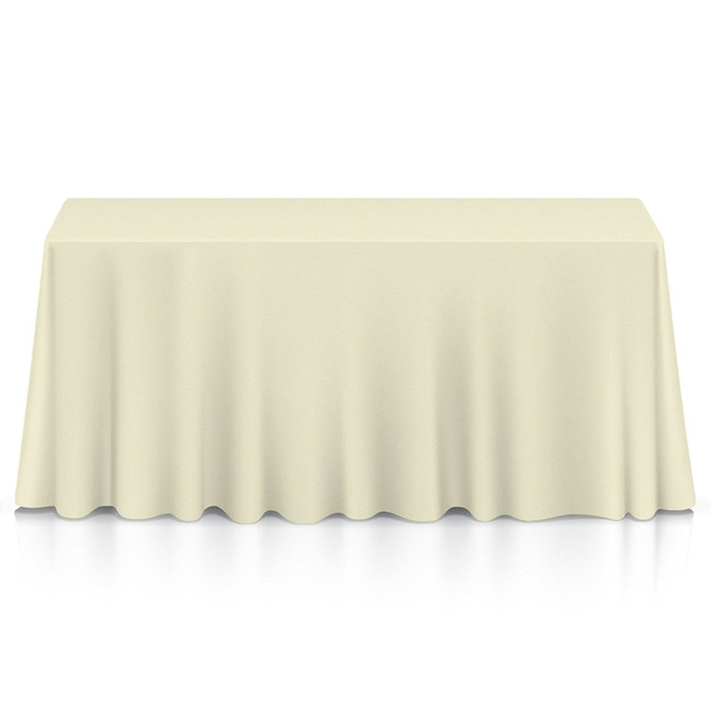 Elsbe Polyester Tablecloth Wedding Party Decor Event Decoration Ivory Solid Colour7, 178cm W x 320cm L, Ivory