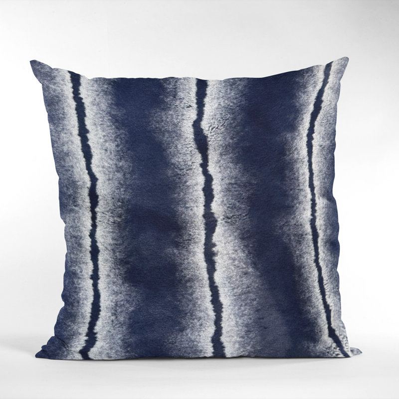 Fluffy Fields Polyester/Polyester Blend Throw Square Pillow Cover & Insert, Square, Navy, 16" x 16"