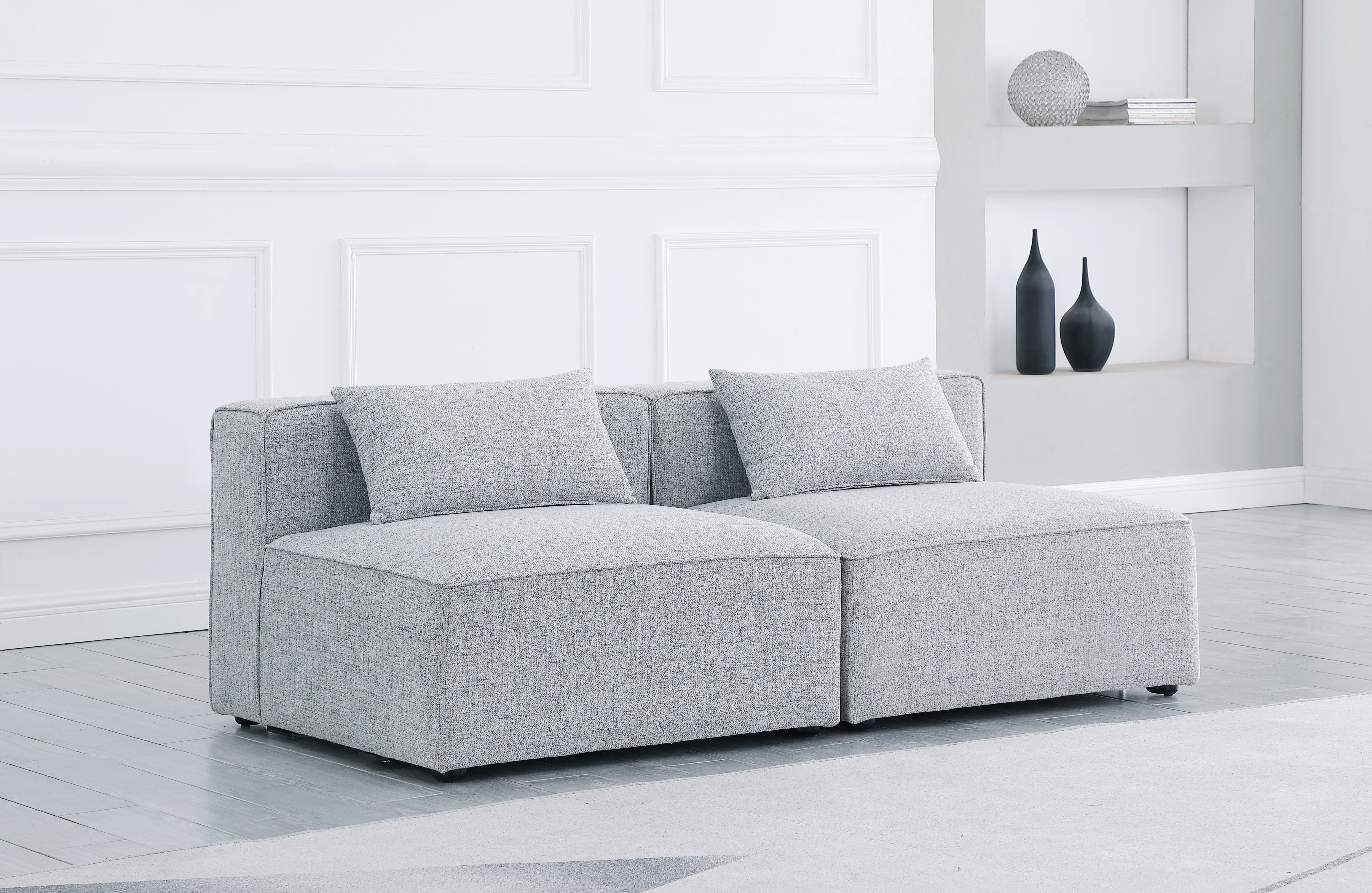 Latitude Run® Cube Linen Modular Loveseat & Reviews - Wayfair Canada