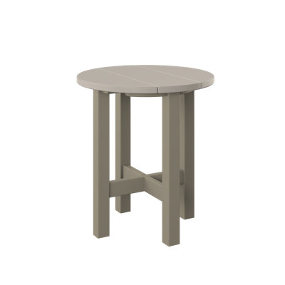  Table de bout ronde. Sable et bois patiné