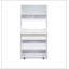 Buffet compact de 33,5 x 15,7 x 69 pouces avec huche et table de salle à manger pliable, armoire multifonctionnelle avec tablette de rangement et crochets latéraux pour petits espaces