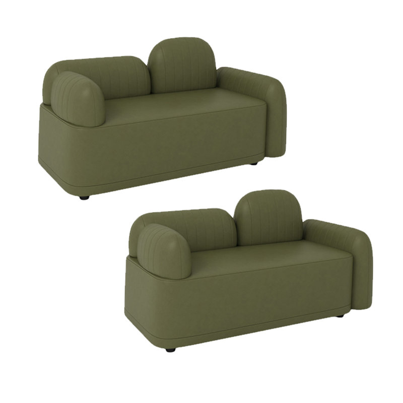 Banc rembourré en similicuir, Vert