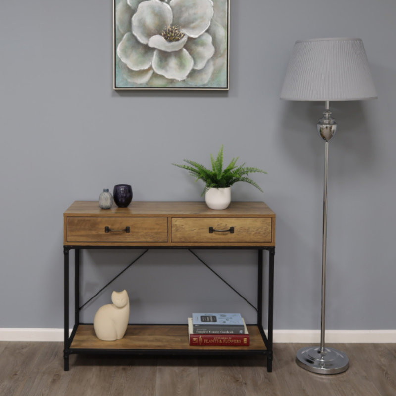 Adalynd 150cm Traditional Floor Lamp, Polished Chrome, Grey