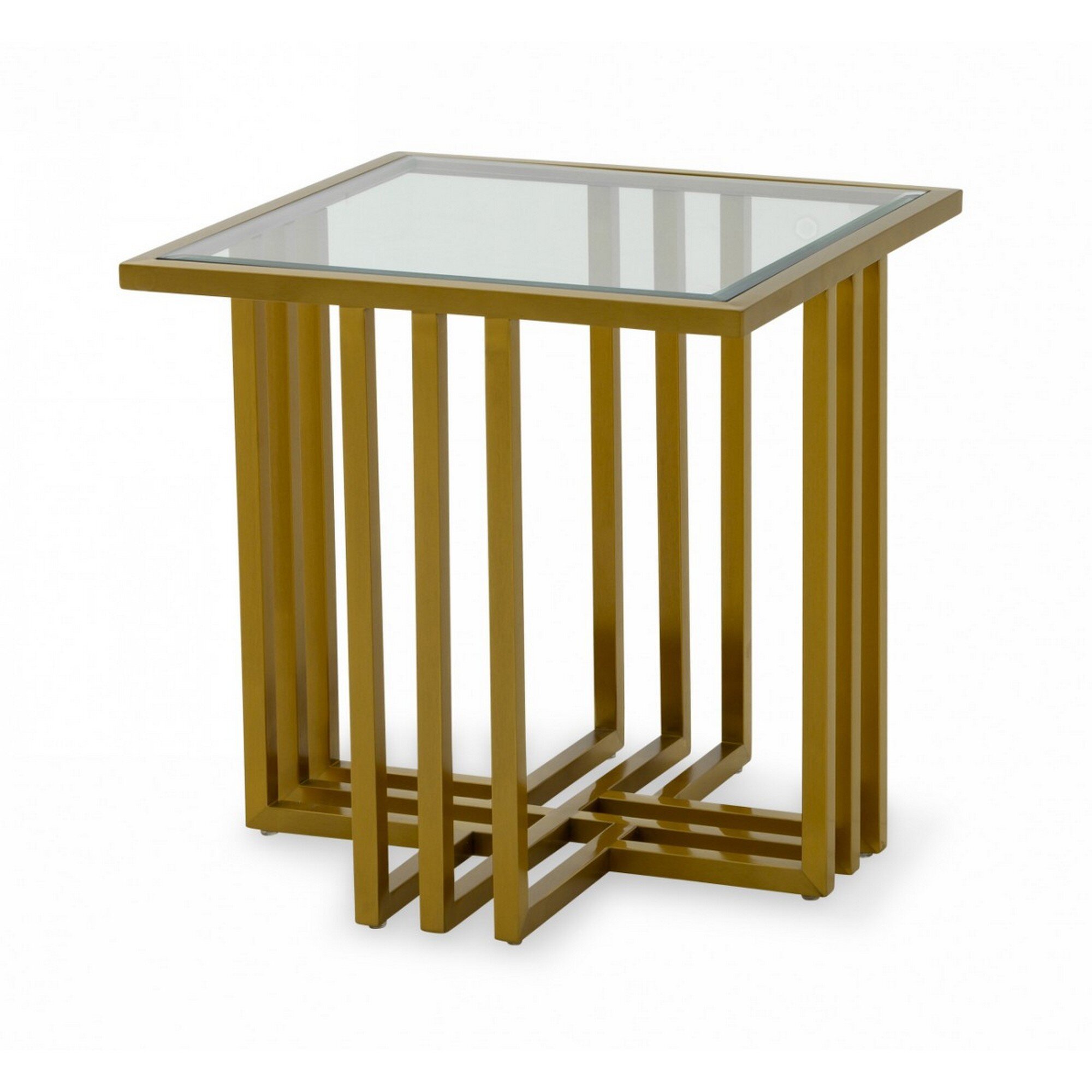 Everly Quinn Glass Top Frame End Table Wayfair