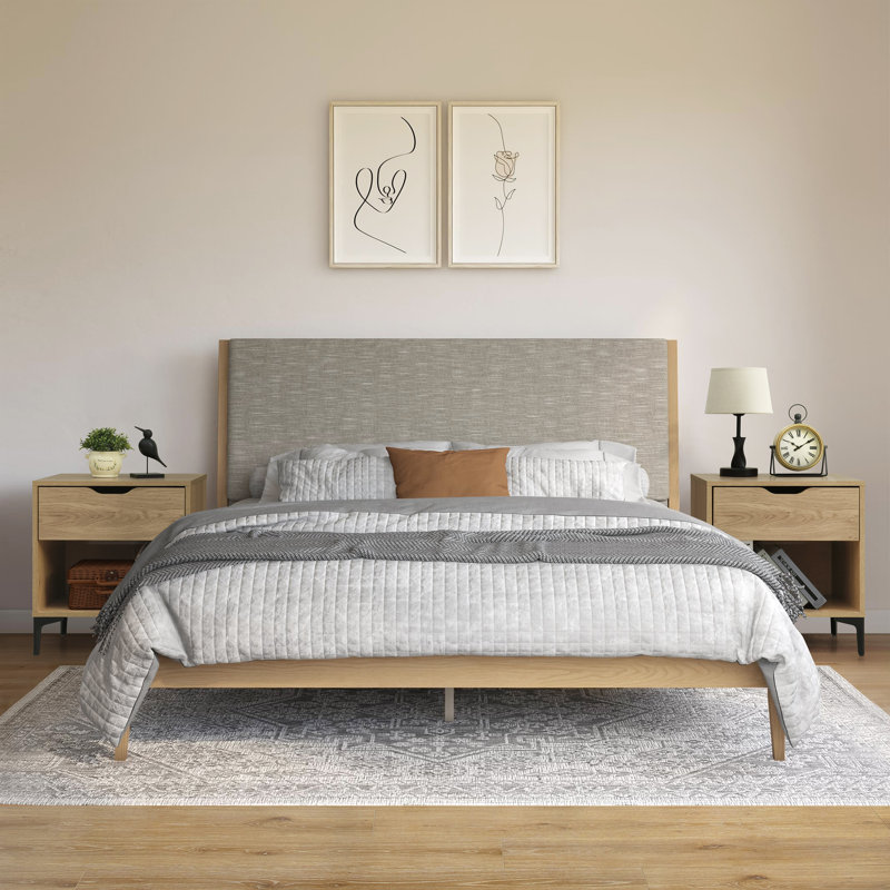 48cm W Manufactured Wood Bedside Table