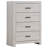 Coastal White Rectangular 4-Drawer Chest